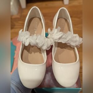 Copper Key Girls' Blossom Chiffon Patent Floral Flats Size 2
